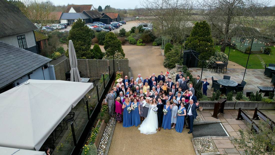 Drone view of a large group photographed from above