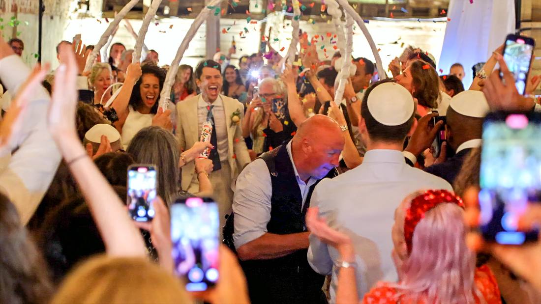 Guests celebrating on the dance floor