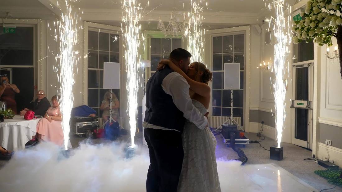 A first dance among cold-spark fountains